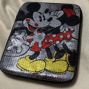 💐 Disney D-Tech Mickey & Minnie Sequin iPad /Tablet Padded Case NWOT